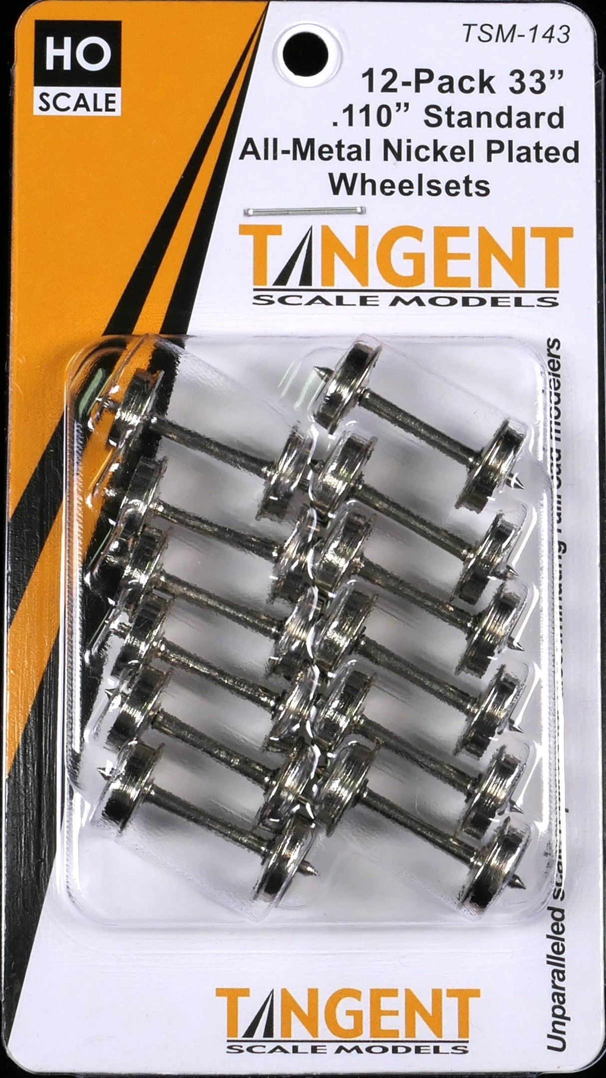 33 inch Normal Tread Nickel Plated All-Metal Precision Wheelsets - 12 pack (SKU 143)