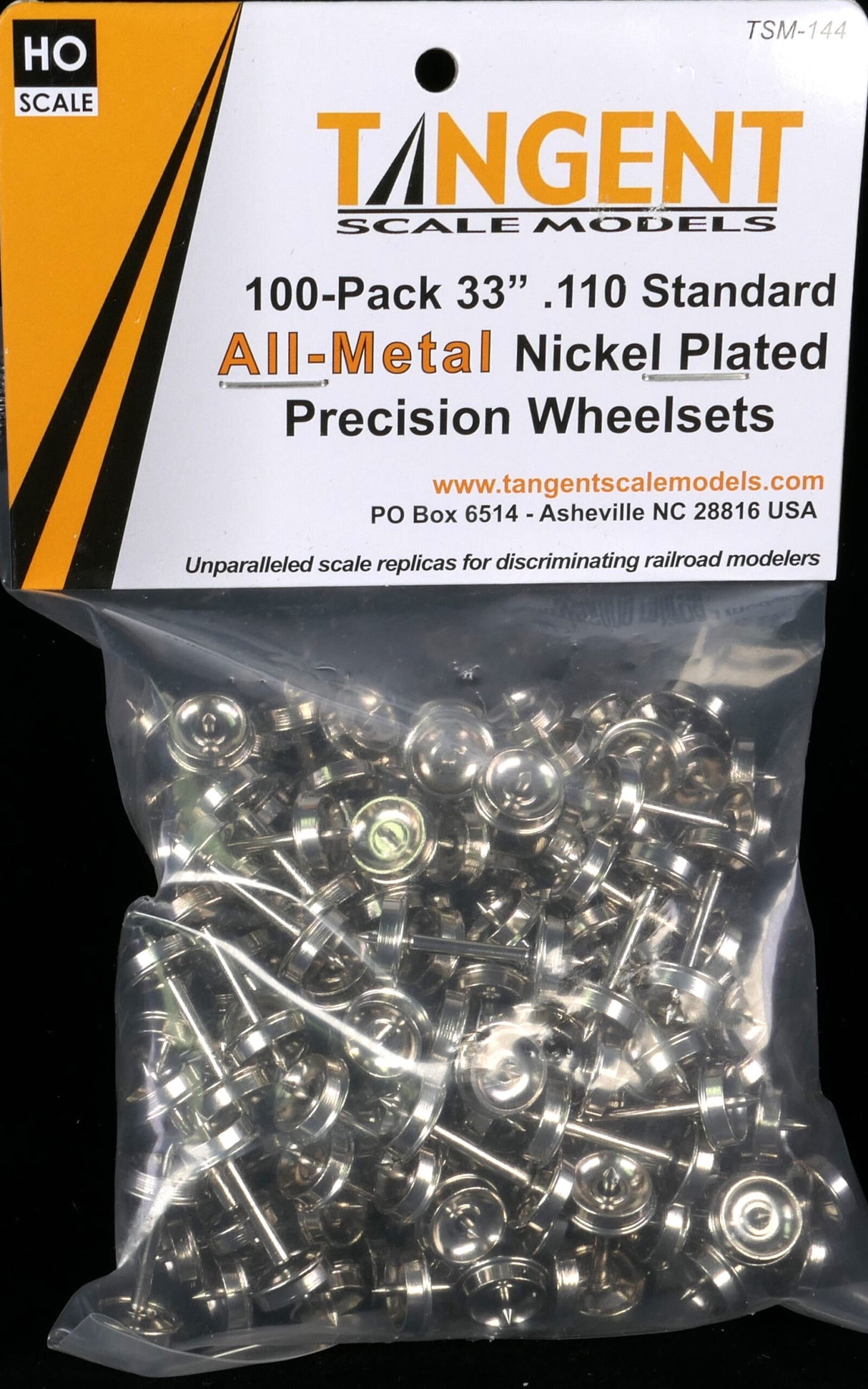 33 inch Normal Tread Nickel Plated All-Metal Precision Wheelsets - 100 pack (SKU 144)