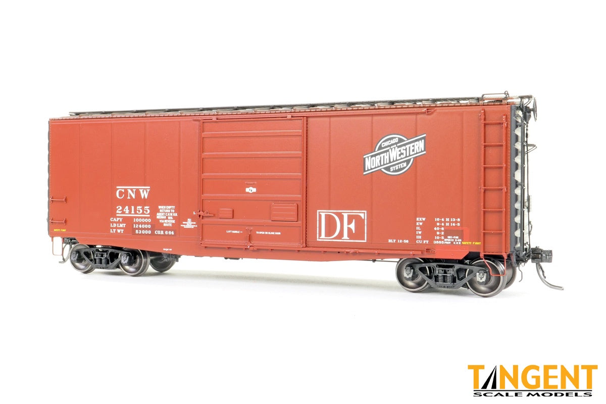 Tangent HO Chicago and North Western (C&NW) Original DF Equipped 1964+ 40′ PS-1 9' Door Boxcar - #24155
