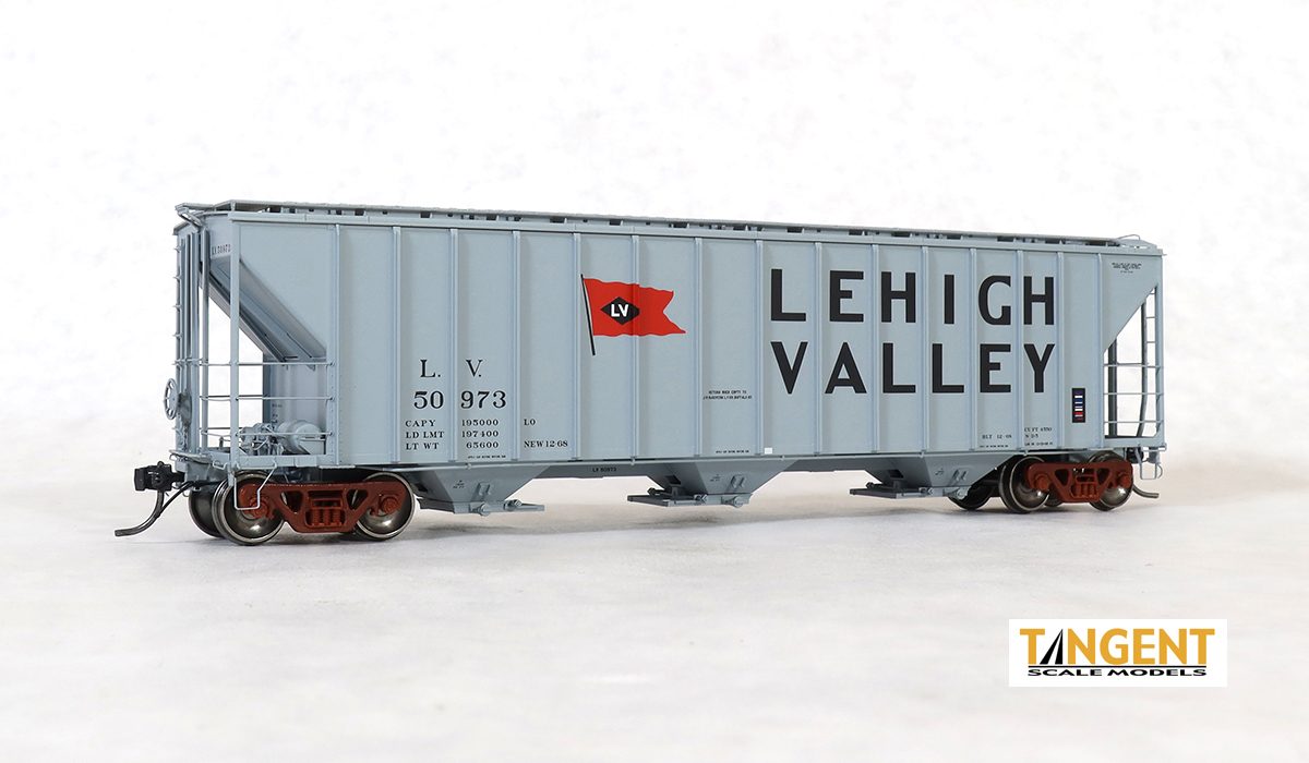 Tangent Lehigh Valley (LV) "Delivery Gray 12-1968" PC Samuel Rea Shops 4600 Covered Hopper - #50964 - TAN28061-03