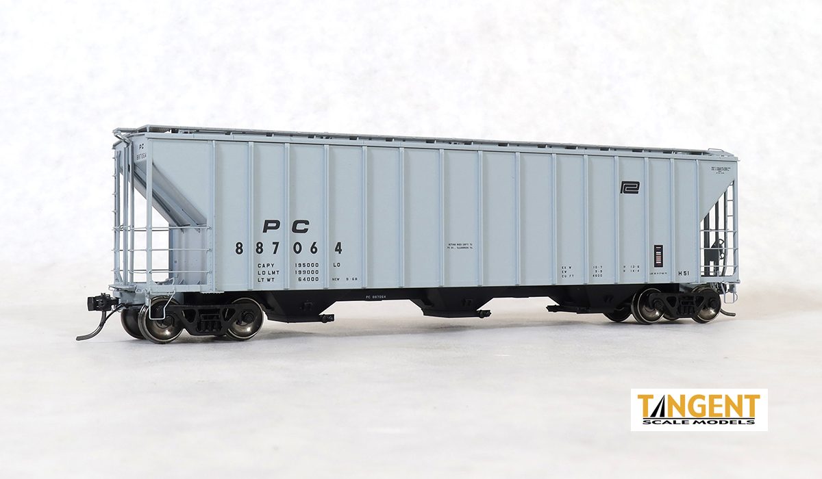 Tangent Penn Central (PC) H51 "Delivery Gray 9-1968" PC Samuel Rea Shops 4600 Covered Hopper - #887050 - TAN28063-06