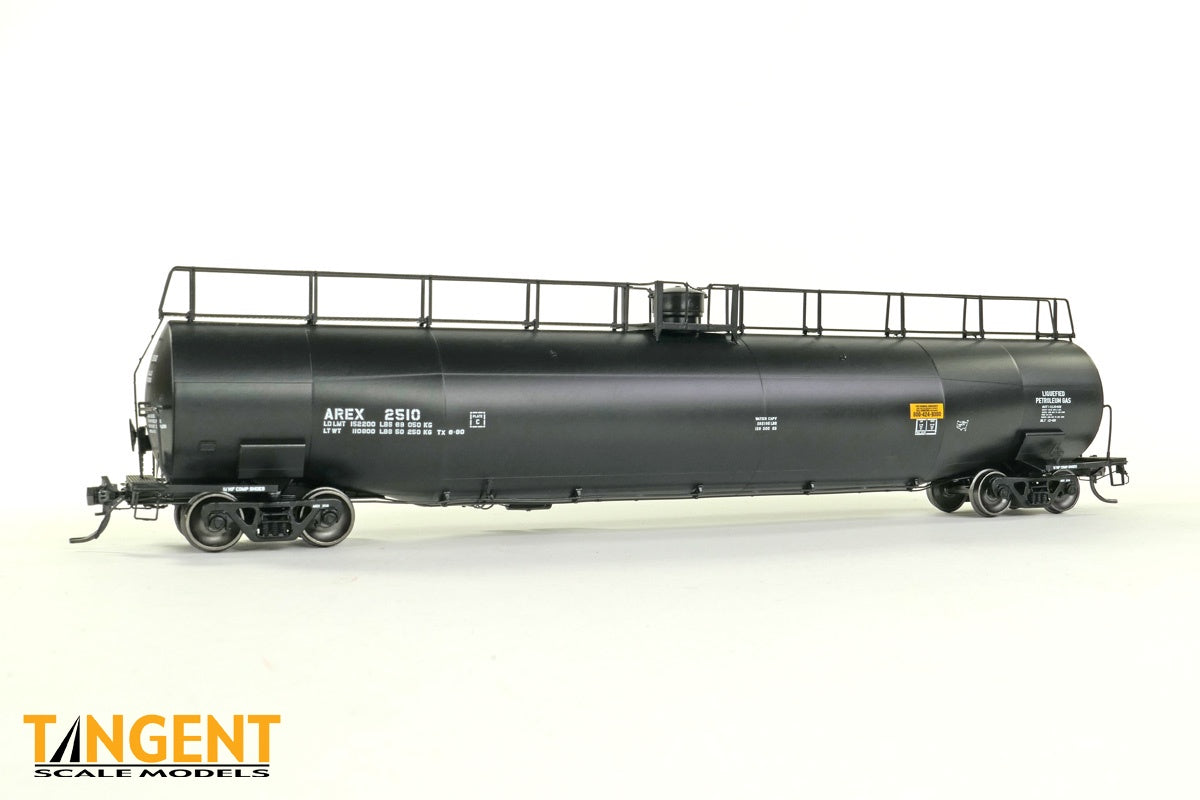 AREX Black Lease Repaint 1991+ NACC 1979+ Jacketed 33,000 Gallon Dual Diameter Insulated LPG Tank Car - #2510