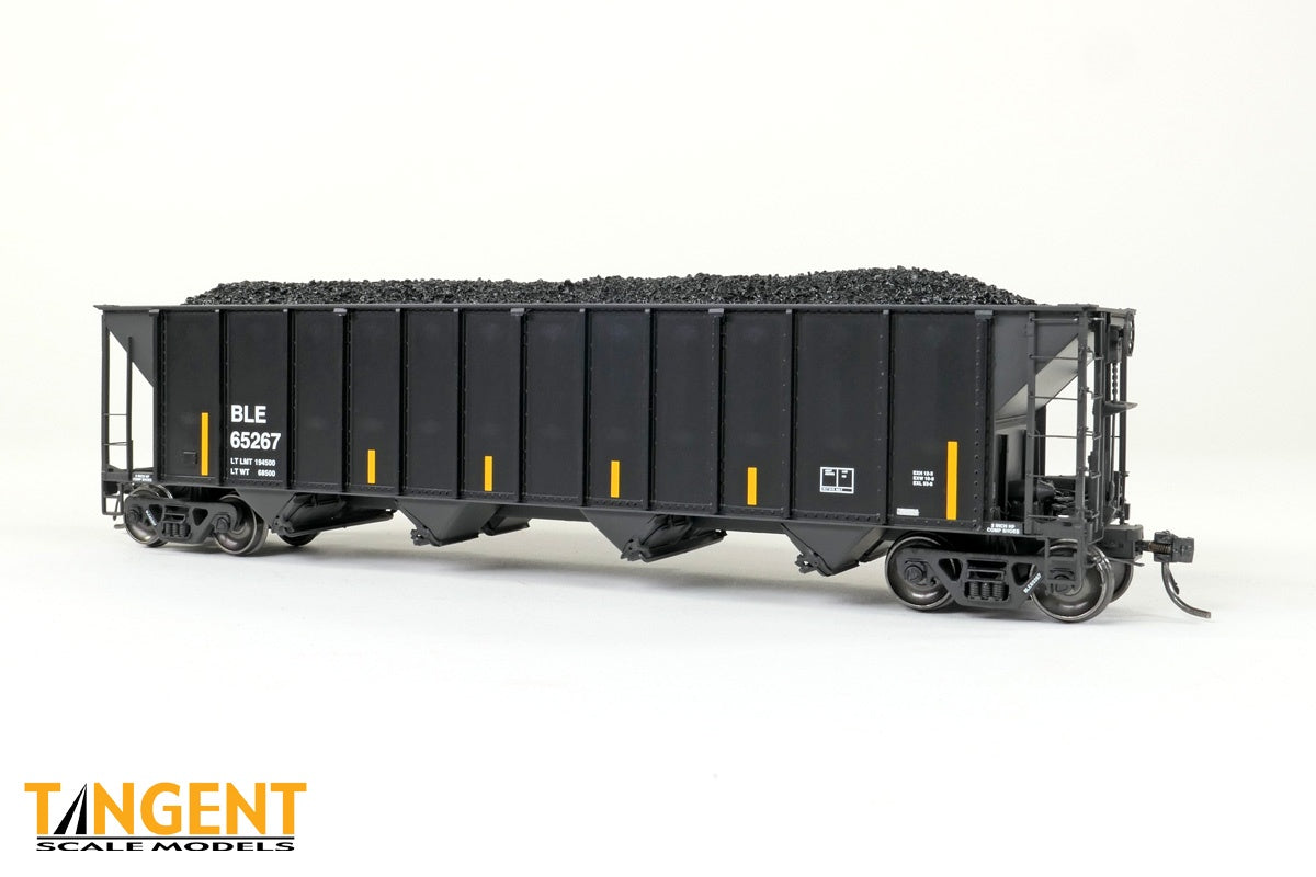 Tangent HO Bessemer and Lake Erie (BLE) "Conspicuity Repaint" 2005+ Pullman-Standard 3400CuFt Quad Coal Hopper - #65250