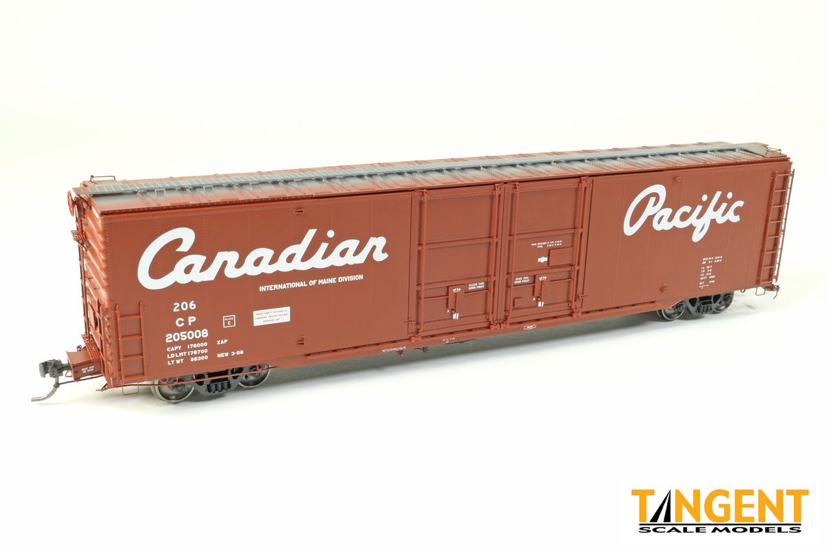 Tangent HO Canadian Pacific (CP) "Delivery Red 3-1966" Greenville 6,000CuFt 60' Double Door Box Car - #205002