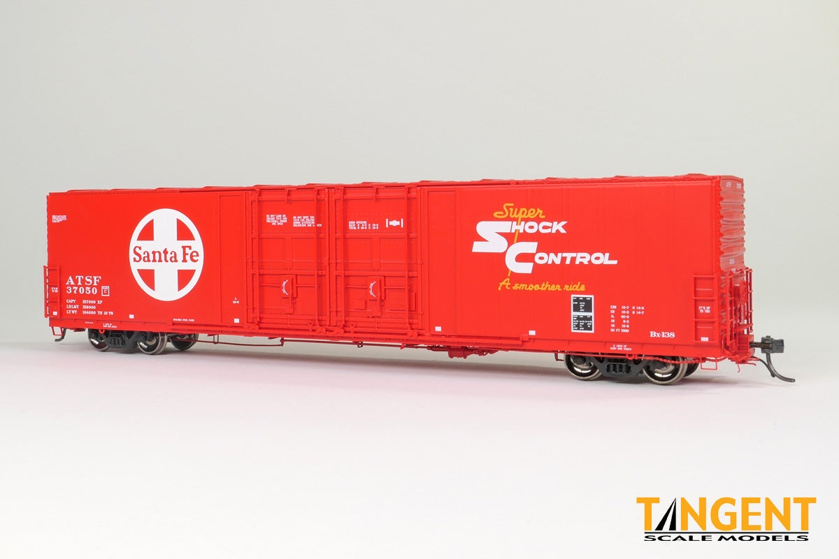 Tangent Scale Models HO Atchison, Topeka and Santa Fe (ATSF) Topeka Shops BX-138 Repaint 10-1979Thrall 5,880CuFt 60' Double Plug Door Box Car - #37065