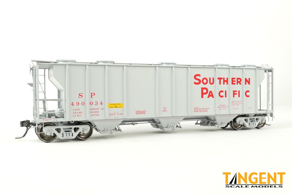 Tangent Scale Models HO Southern Pacific (SP) "Delivery Gray H-100-1 9-1959" Pullman-Standard PS-2 3215CuFt Covered Hopper - #490075
