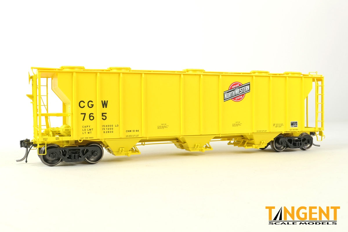 Tangent Scale Models HO Chicago Great Western (CGW) "Zito Repaint 1984" Pullman-Standard PS-2 3215CuFt Covered Hopper - #766