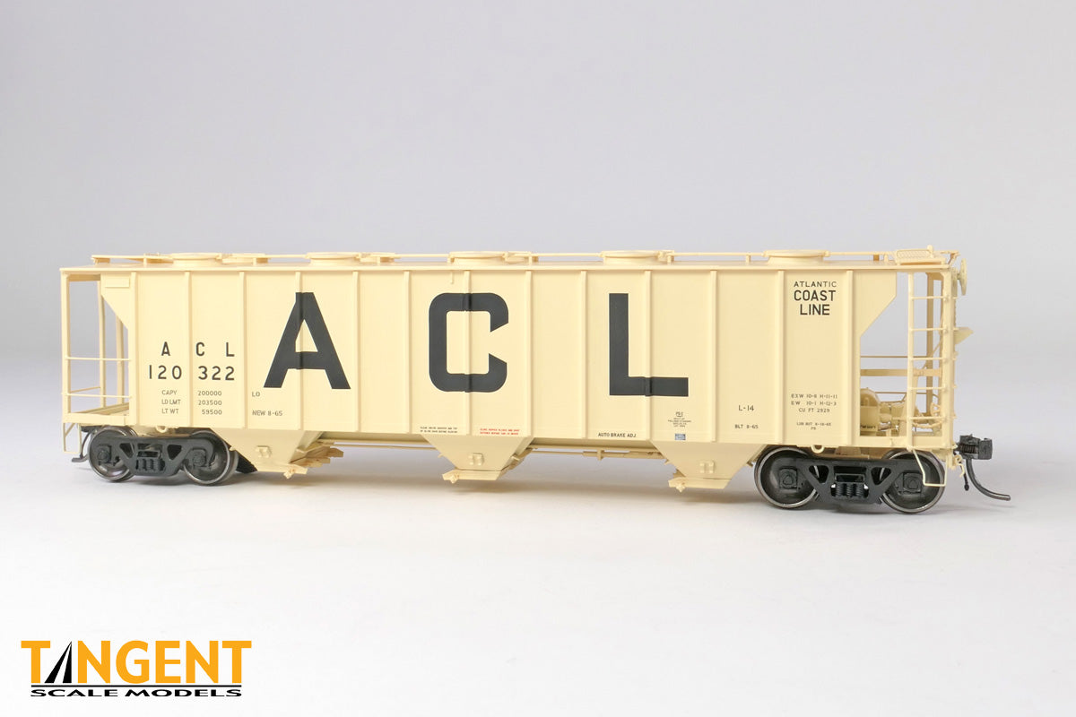 Tangent HO Atlantic Coast Lines (ACL) "Delivery Beige 8-1965" Pullman-Standard 2929 Covered Hopper - #120001