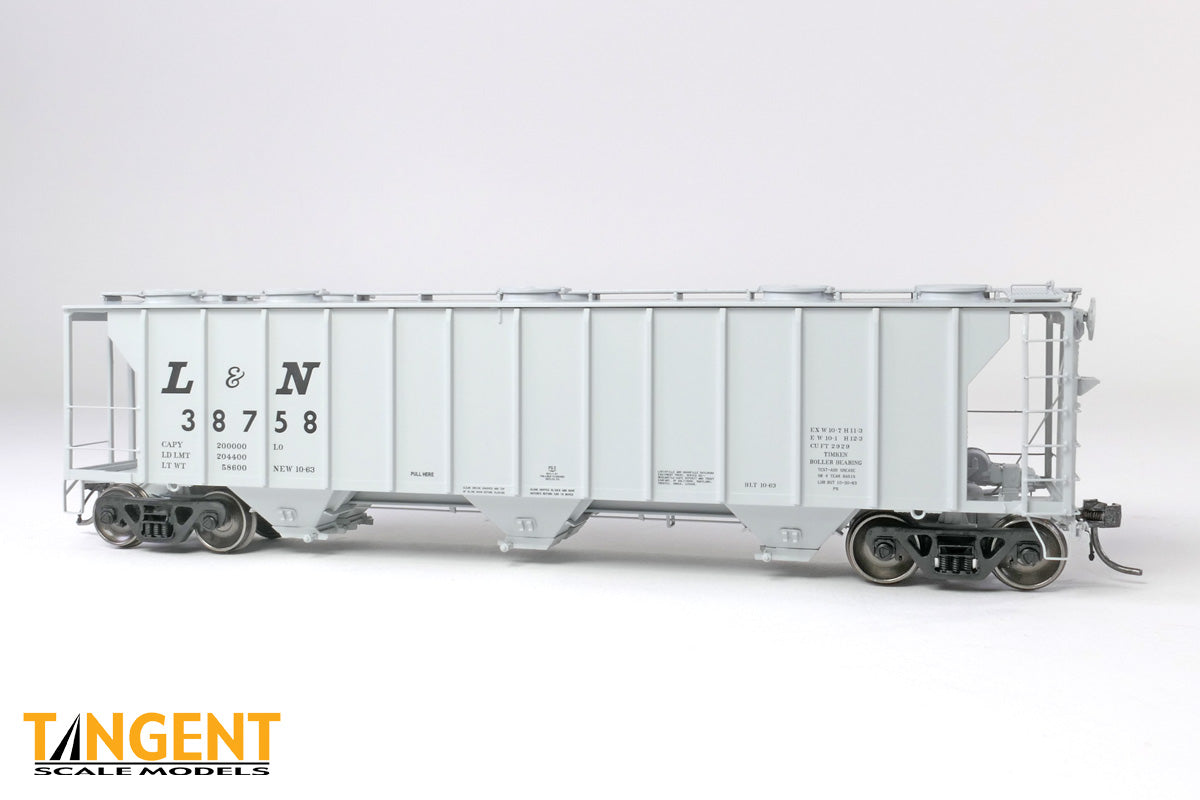 Tangent HO Louisville and Nashville (L&N) "Delivery Gray 10-1963" Pullman-Standard 2929 Covered Hopper - #38771