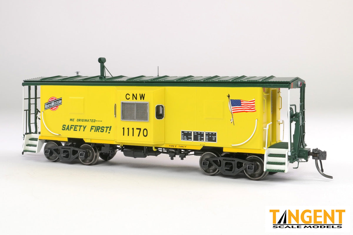 Tangent HO Chicago & Northwestern (C&NW) "Zito Yellow - We Originated Safety First 1981+" ICC CNW Bay Window Caboose - #11190