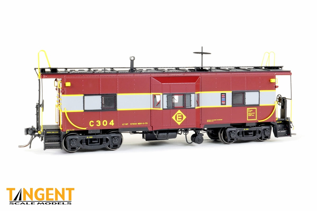Tangent Scale Models HO Erie Lackawanna (EL) "Gray & Maroon 11-1973" Erie ICC Bay Window Caboose - #C333