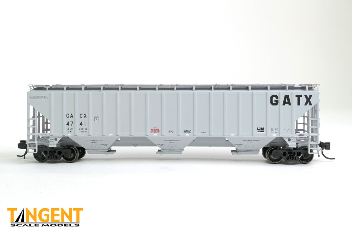 Tangent Scale models N Scale GACX "GATX Gray 2-1995" Trinity Industries Inc 4750CuFt Covered Hopper - #4745
