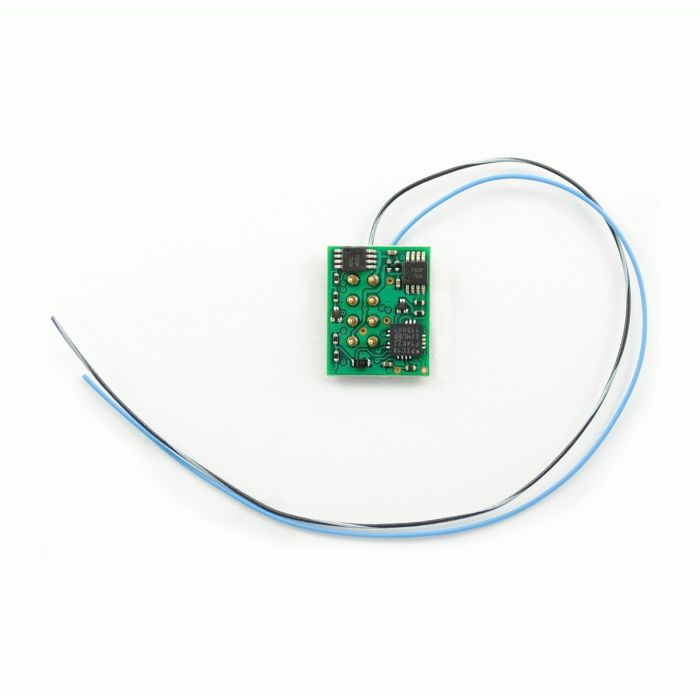 TCS - Train Control Systems DP5-KA 5-Function Direct Plug DCC Decoder w/Keep Alive Wires - Control Only -- 8-Pin for Atlas, Kato, Athearn w/Extra blue, black/white Wires .51 x .6 x .1 - TCS1436