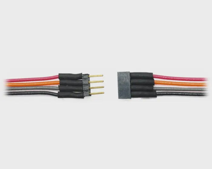 TCS - Train Control Systems TCS, 4-Pin Micro Connector -- .122 x .59 x .177" w/6" Wire Leads - TCS1475
