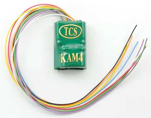 TCS - Train Control Systems KAM4 4-Function Wired DCC Decoder w/Built-In Keep-Alive(TM) -- .945 x 0.66 x 0.33" 3.34 x 2.4 x .838cm - TCS1485