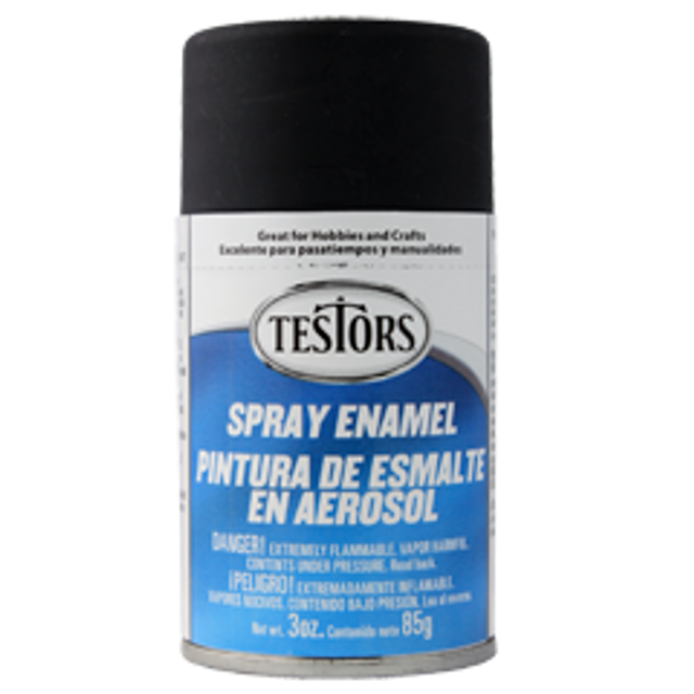 Testors Spray 3oz Flat Black - TES1249T