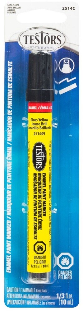 Testors Paint Marker,Yellow Gloss - TES2514C