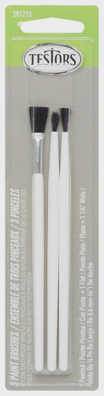 Testors TES281210 3 Piece Economy Assorted Brush Set - TES281210