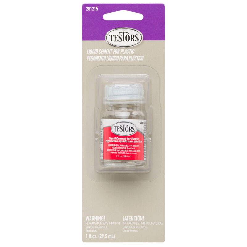Testors LIQUID CEMENT FOR PLASTIC 1OZ - TES281215