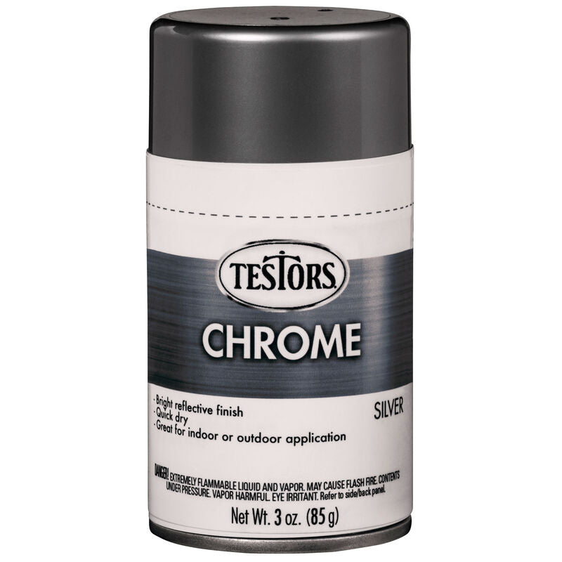 Testors Craft 3oz Chrome Spray - Silver - TES352617