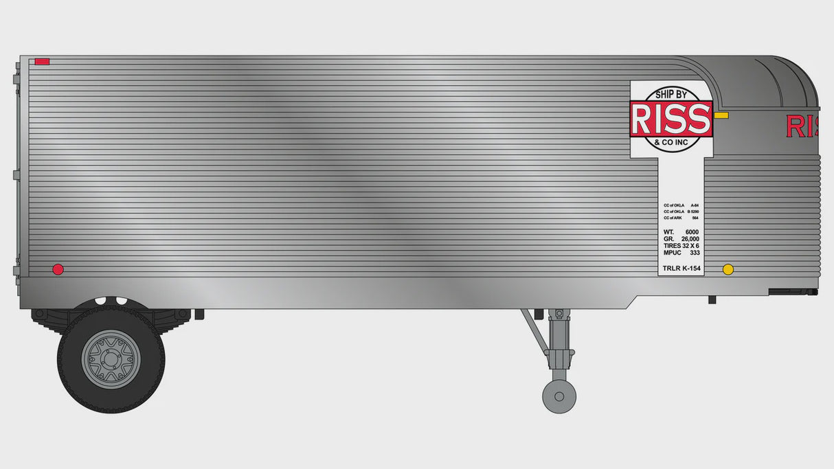 Class One Model Works HO Fruehauf 26' Trailer - Riss & Company