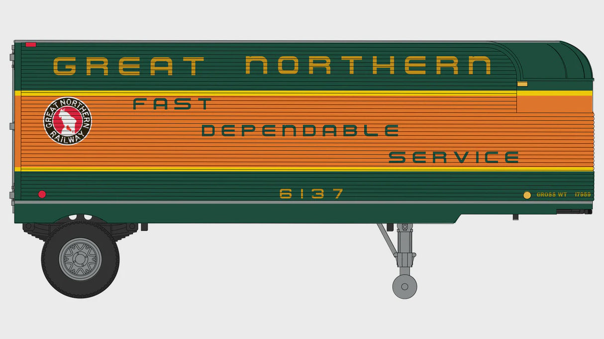 Class One Model Works HO Fruehauf 26' Trailer - Great Northern Railway