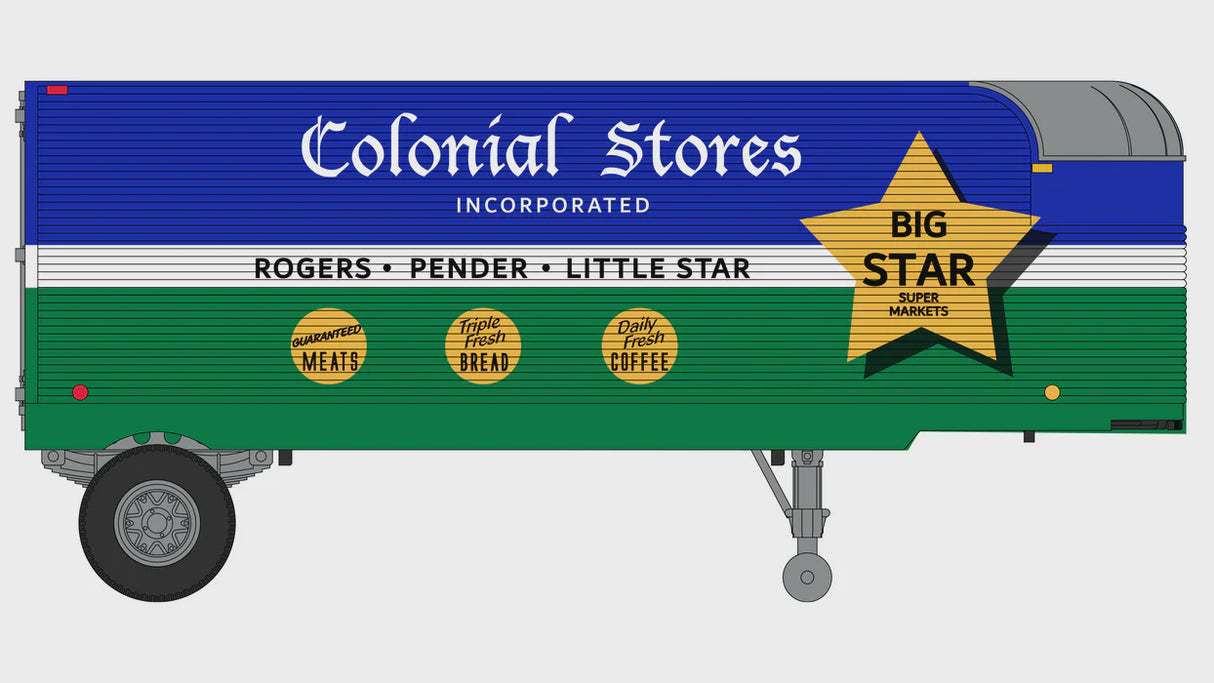 Class One Model Works HO Fruehauf 26' Trailer - Colonial Stores