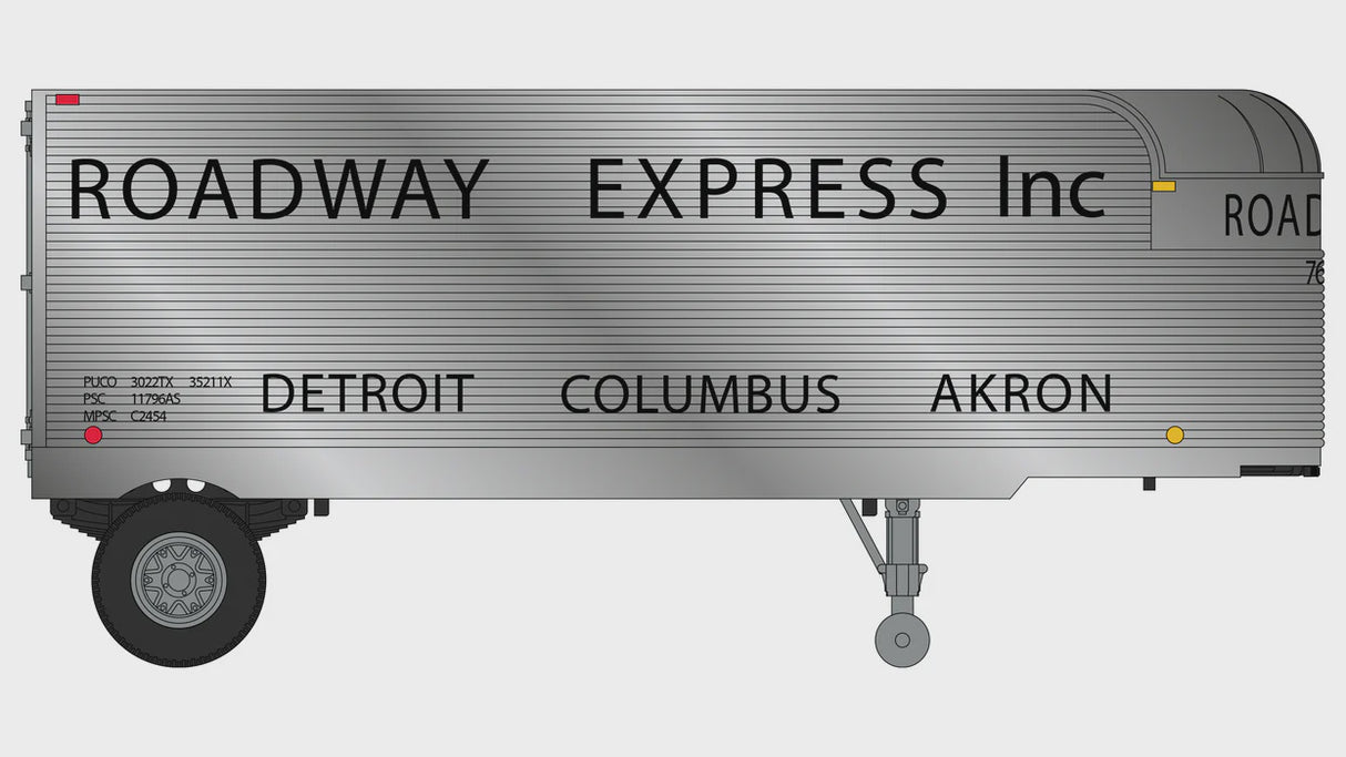 Class One Model Works HO Fruehauf 26' Trailer - Roadway Express
