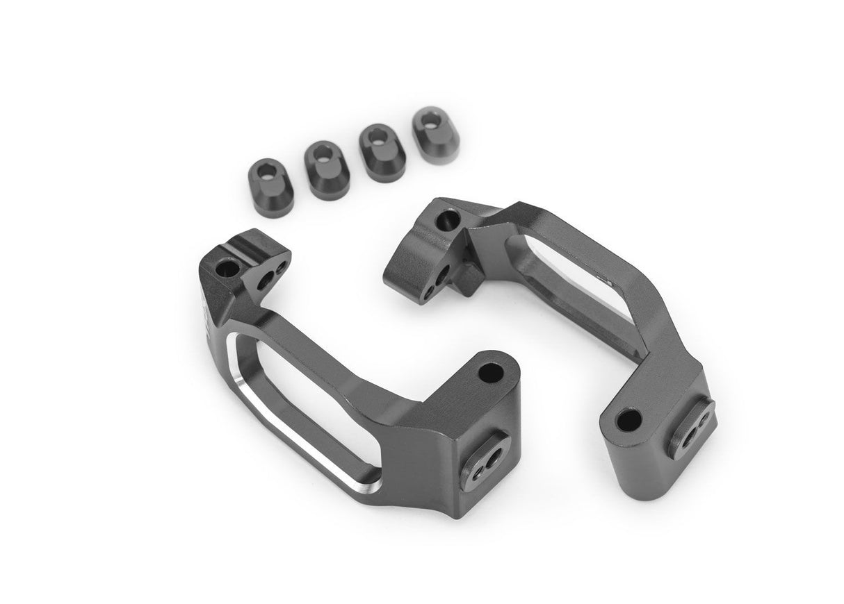 Traxxas 10232-GRAY Caster blocks, 6061-T6 aluminum (gray-anodized), left & right/ 4x22mm pin (4)/ 3x10mm BCS (with threadlock) (4)/ retainers (4)