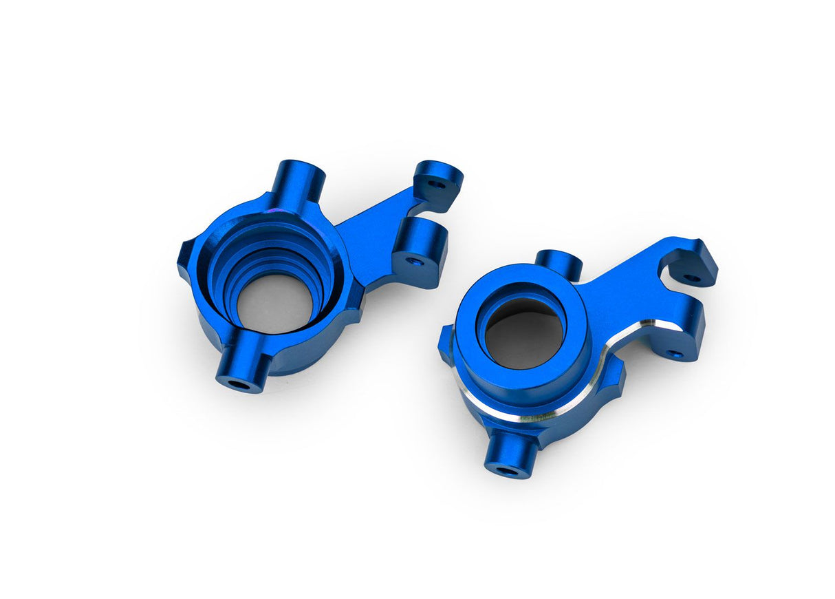 Traxxas 10237-BLUE Steering blocks, 6061-T6 aluminum (blue-anodized), left & right/ 3x18mm BCS (with threadlock) (2)