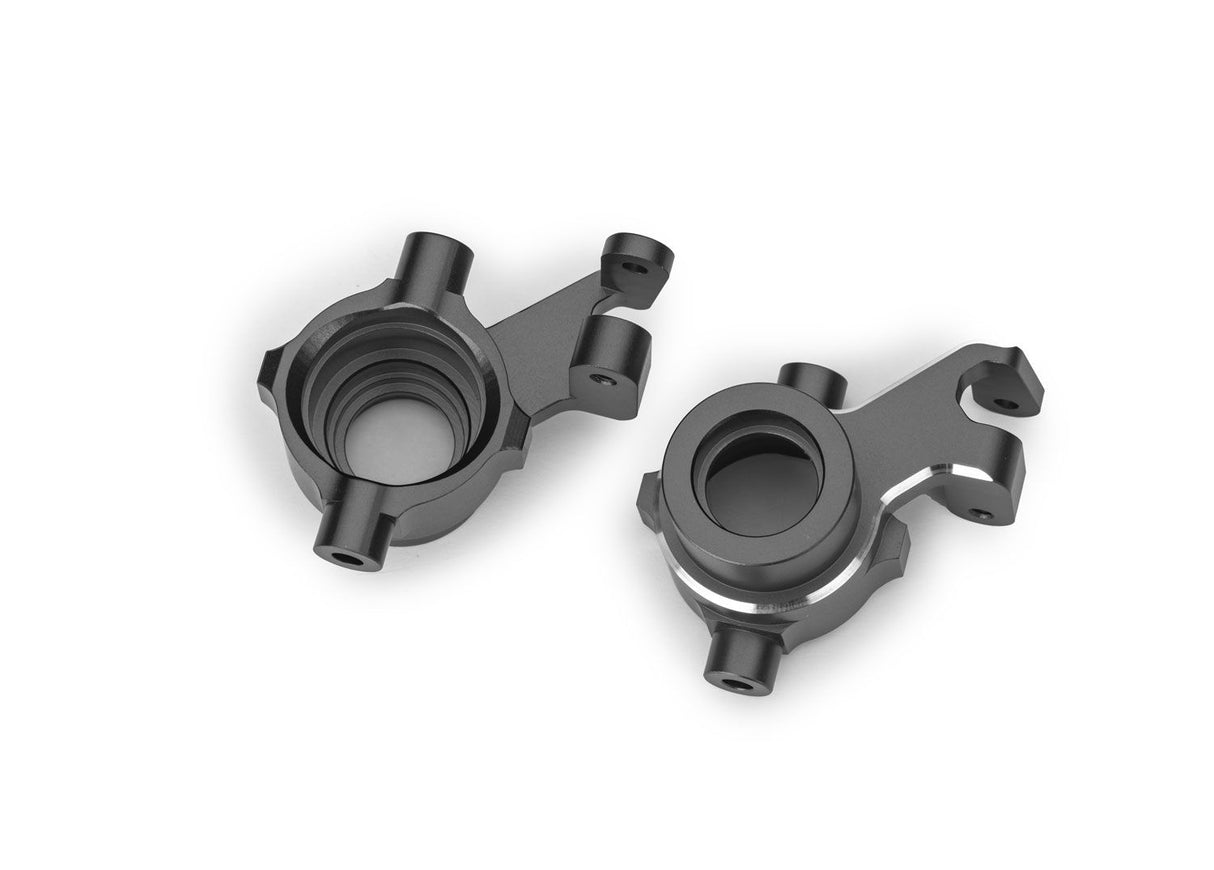 Traxxas 10237-GRAY Steering blocks, 6061-T6 aluminum (gray-anodized), left & right/ 3x18mm BCS (with threadlock) (2)