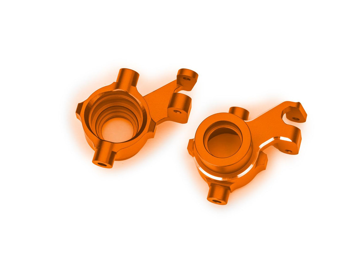Traxxas 10237-ORNG Steering blocks, 6061-T6 aluminum (orange-anodized), left & right/ 3x18mm BCS (with threadlock) (2)
