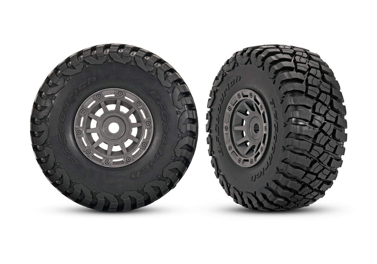 Traxxas 10870-GRAY 1.4" Gray Wheels w/ BFG Mud-Terrain Tires (2)