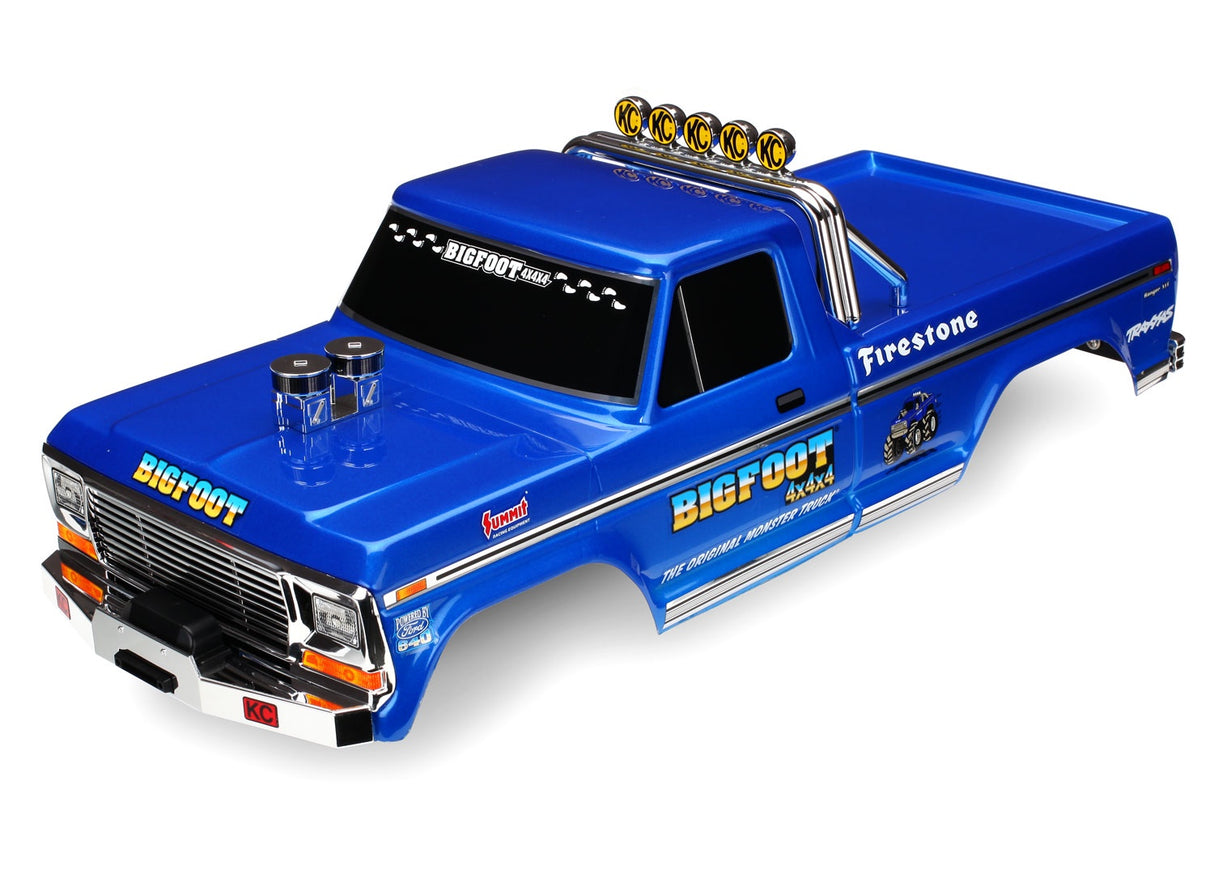 Traxxas 3661-BLUE Body, Bigfoot No. 1, Officially Licensed replica (painted, decals applied) (assembled with body support for clipless mounting)