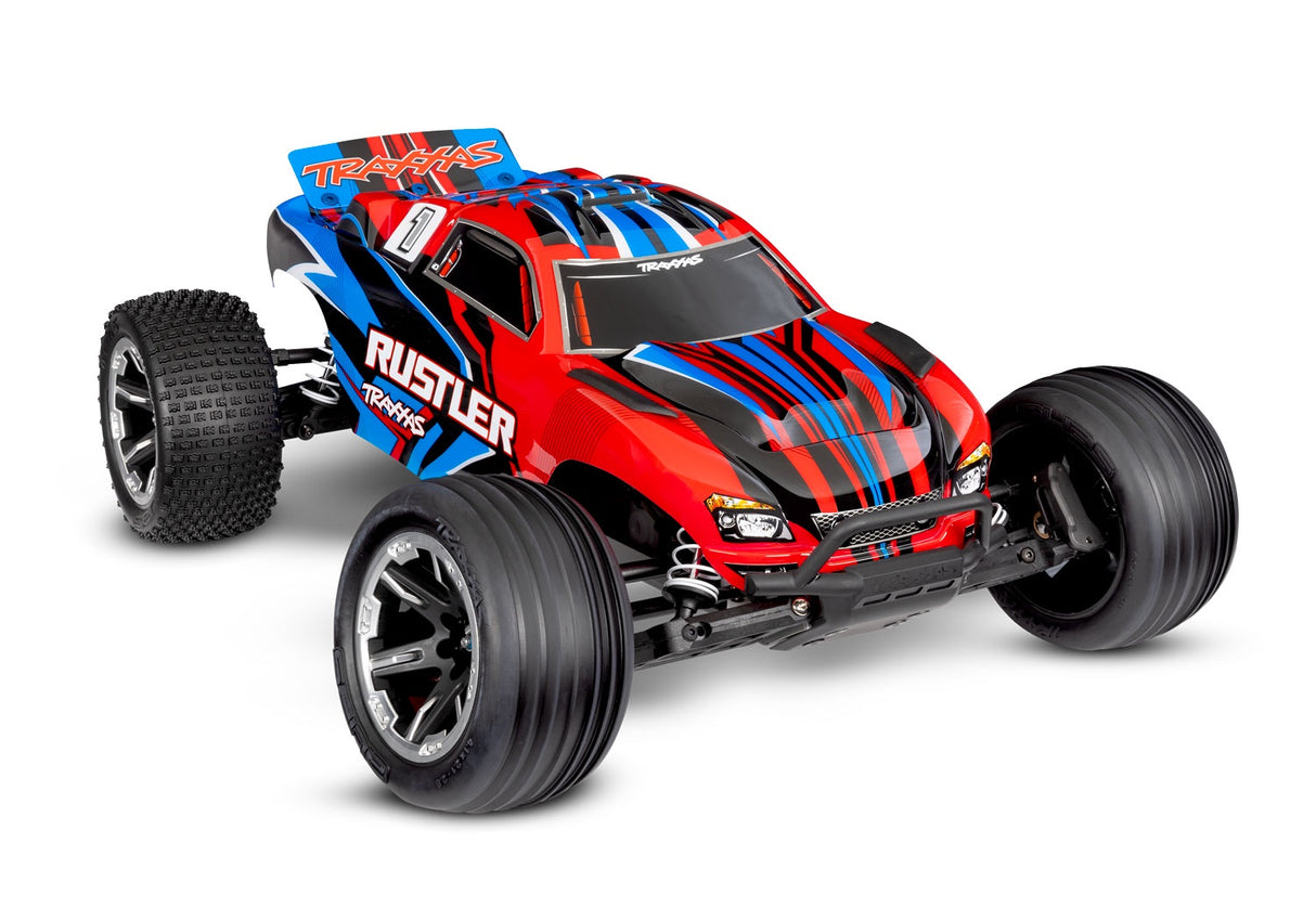 Traxxas 37254-8-RED Rustler: 1/10 Scale Stadium Truck with TQ 2.4 GHz radio system
