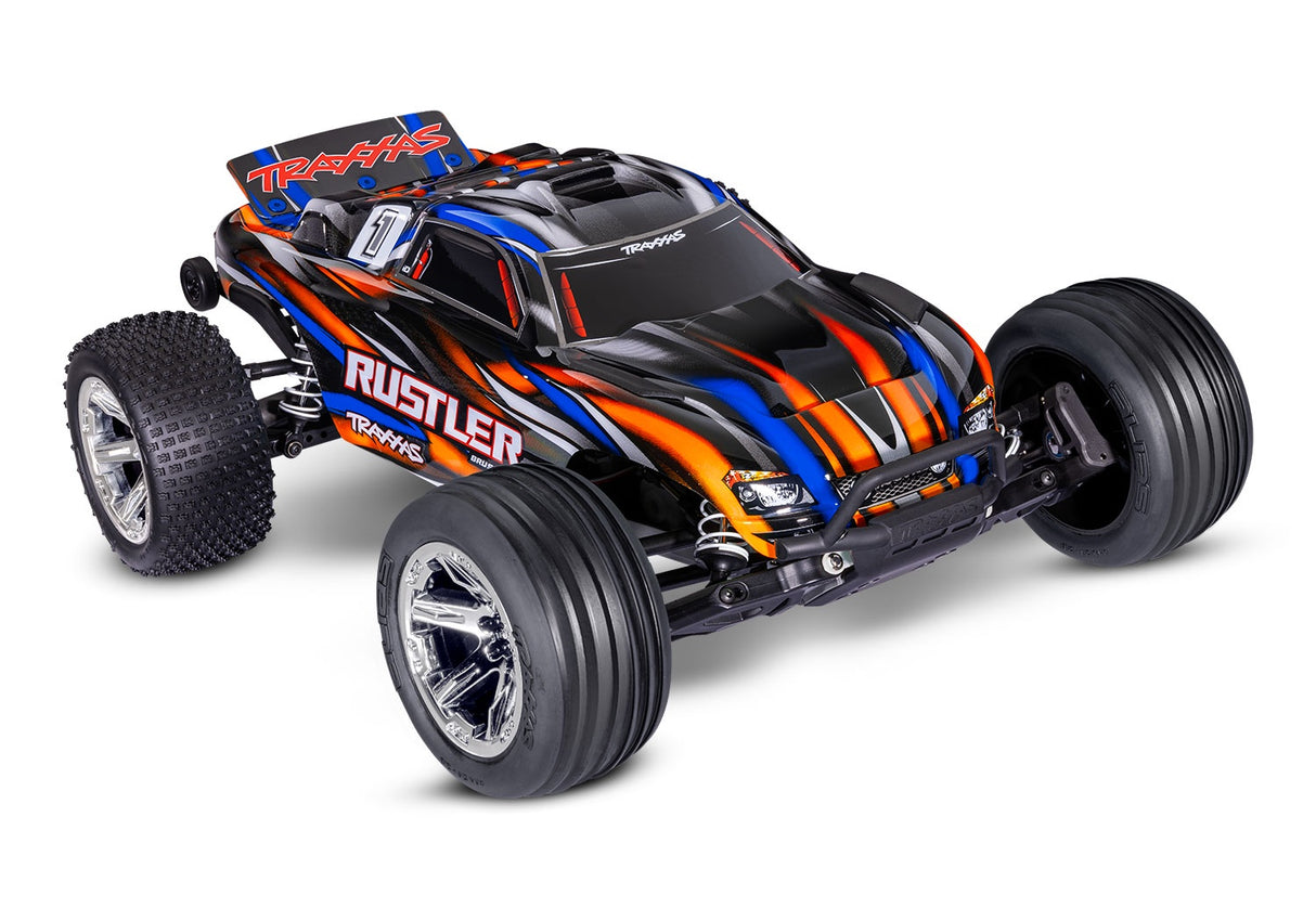 Traxxas 37354-4-ORNG Rustler Brushless: 1/10 Scale Stadium Truck with TQ 2.4 GHz radio system