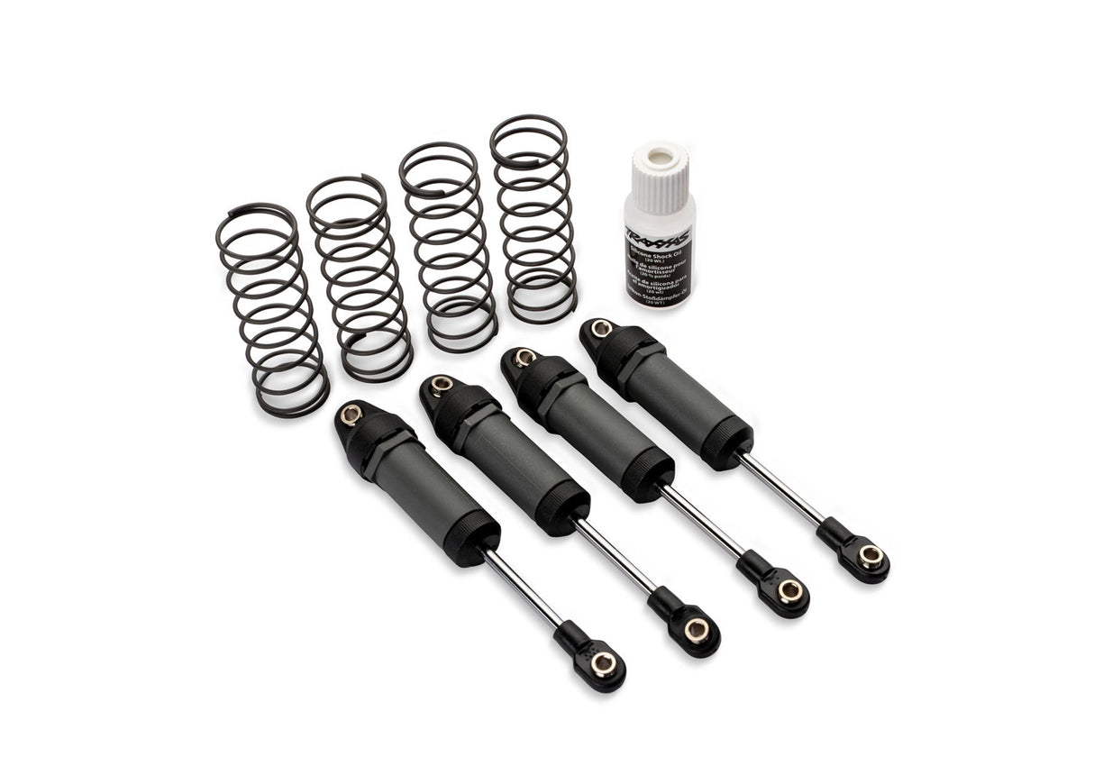 Traxxas 3760-GRAY Ultra Shocks (gray) (long) (complete w/ spring pre-load spacers & springs) (4)