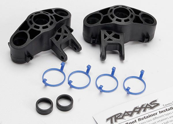 Traxxas 5334R Axle Carriers, left & right (1 each) (use with larger 6x13mm ball bearings)/ bearing adapters (for 6x12mm ball bearings) (2)/ dust boot retainers (4) - TRA5334R