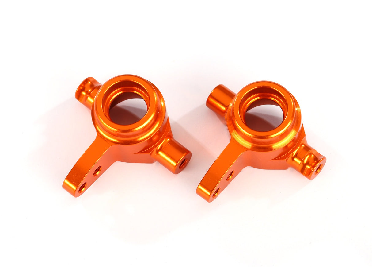 Traxxas 6837A Steering blocks, 6061-T6 aluminum (orange-anodized), left & right - TRA6837A