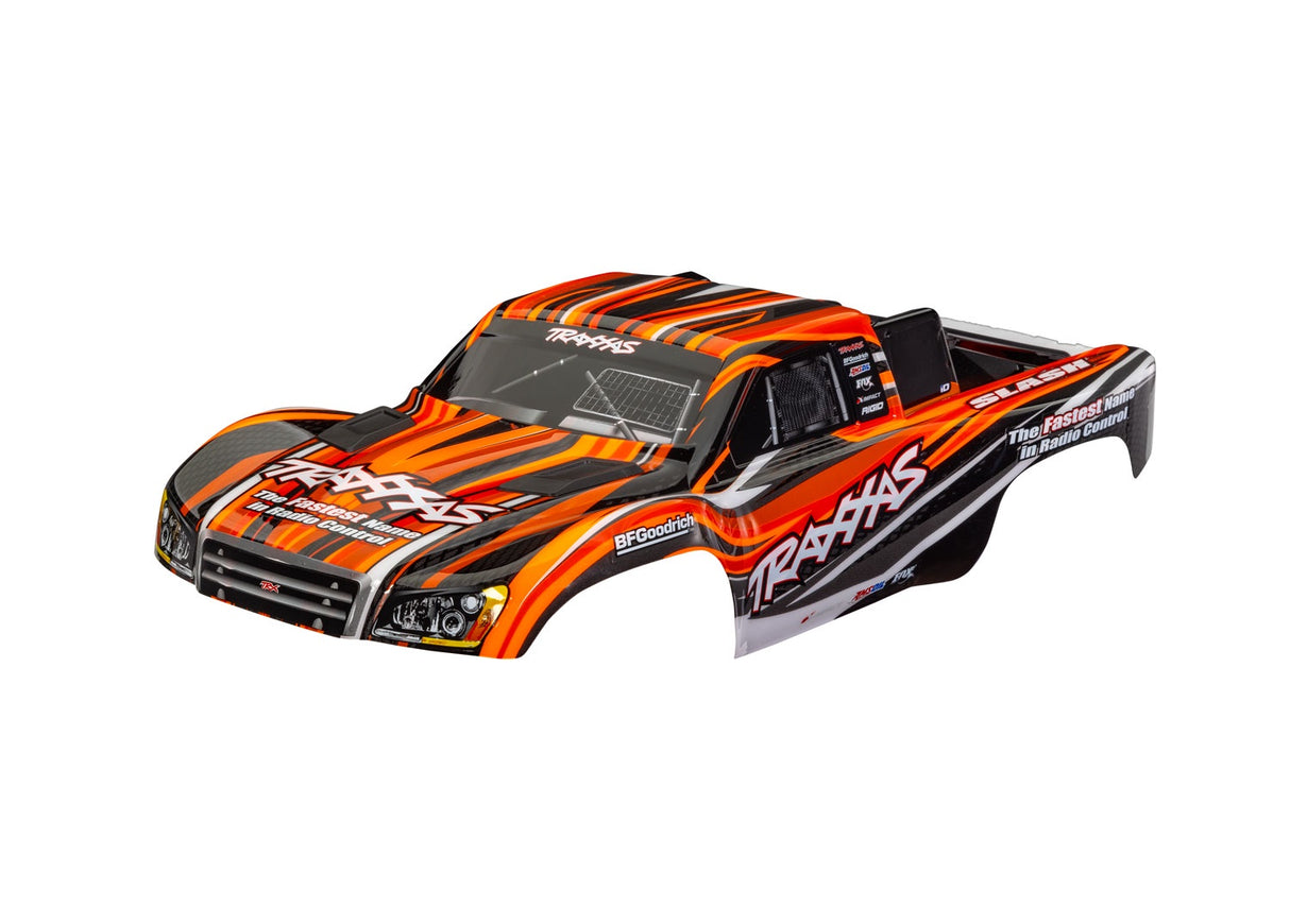 Traxxas 6910-ORNG Body, Slash 4X4 (also fits Slash VXL & Slash 2WD), orange (painted, decals applied) (assembled with front & rear latches for clipless mounting)