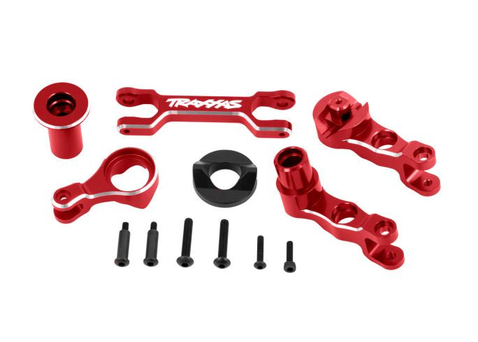 Traxxas 7746-RED Steering Bellcranks (left & right)/ draglink (6061-T6 aluminum, - Red-anodized) (fits X-Maxx)