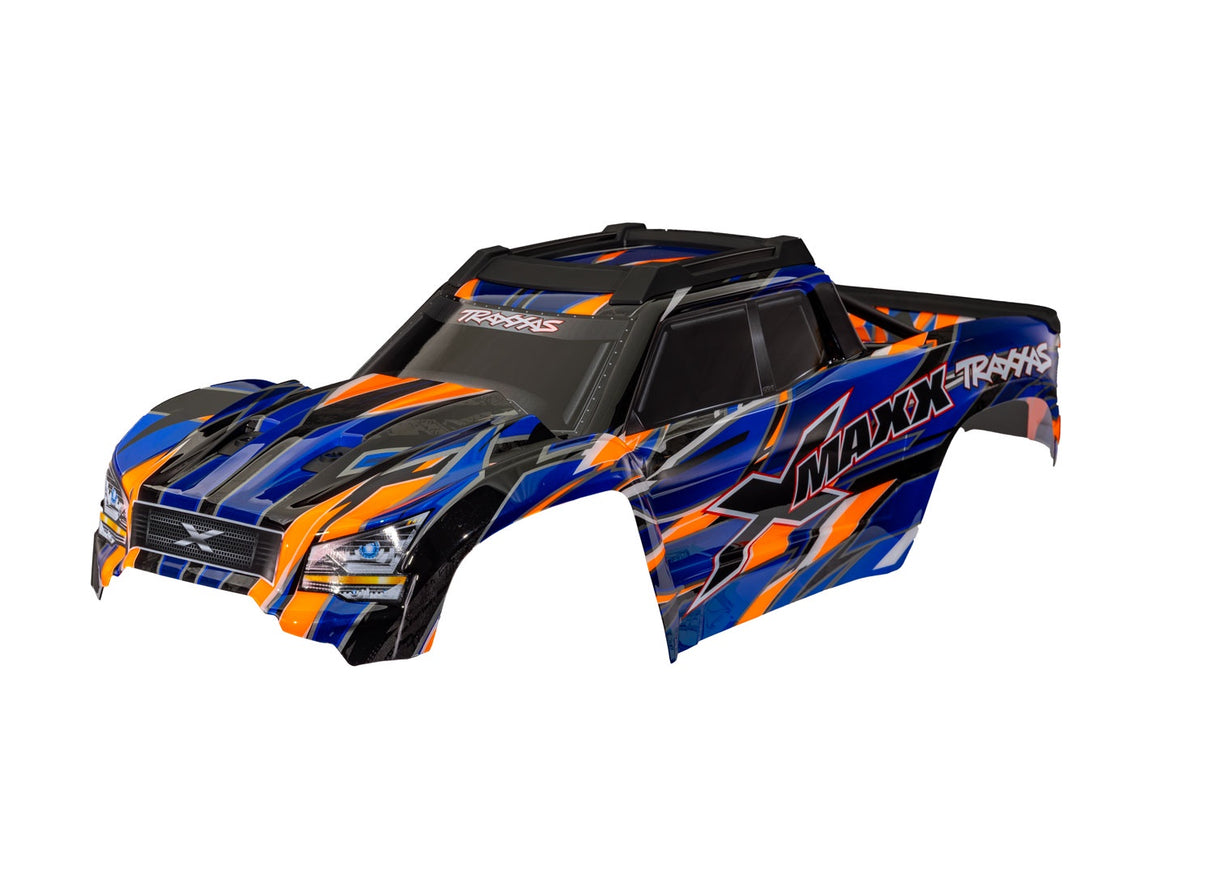 Traxxas 7867-ORNG Body, X-Maxx, orange (painted, decals applied) (assembled with front & rear body mounts, rear body support, and tailgate protector)