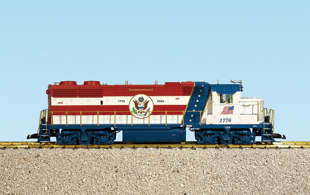USA Trains G-Scale PATRIOTIC SERIES (US SEAL) GP38 RED/WHITE/BLUE #2026