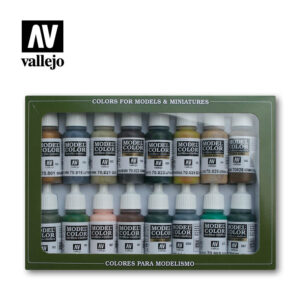 Vallejo 17ml Bottle WWII German Camouflage Model Color Paint Set (16 Colors) - 70114