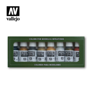 Vallejo 17ml Bottle Metallics Model Color Paint Set (8 Colors) - 70118