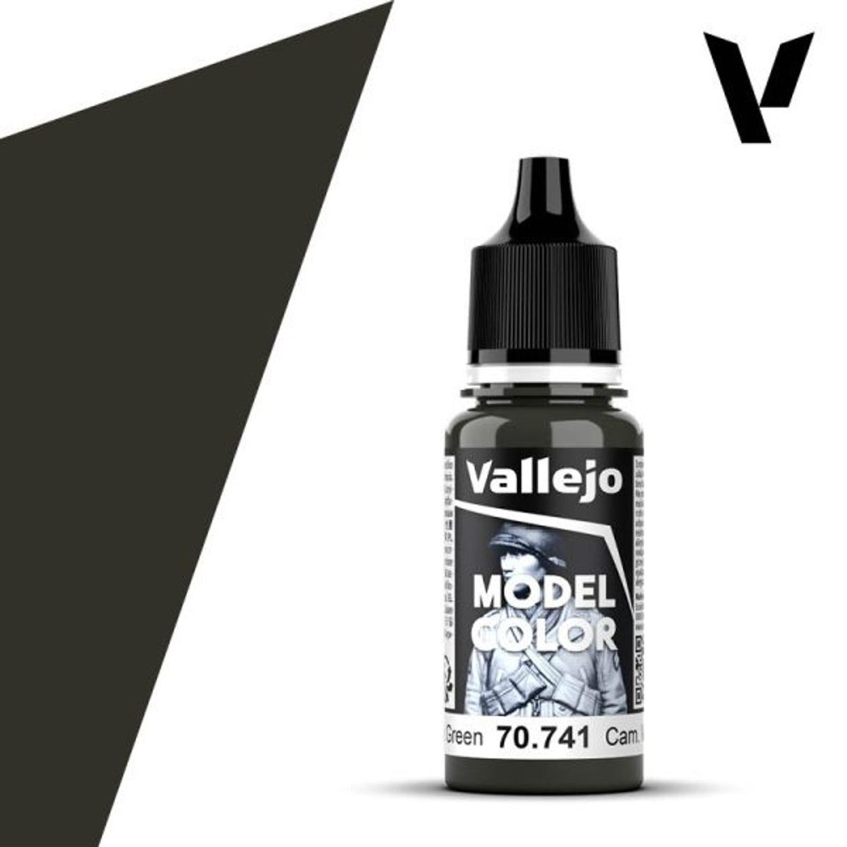 Vallejo 18ml Bottle Camouflage Black Green Model Color - 70741