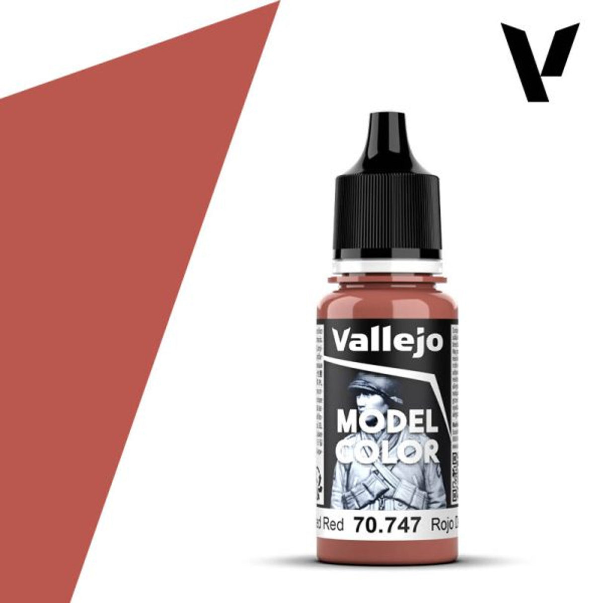 Vallejo 18ml Bottle Faded Red Model Color - 70747