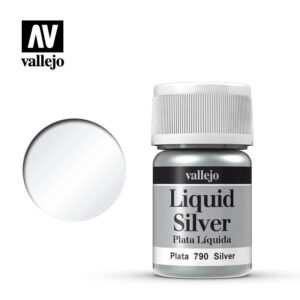 Vallejo 35ml Bottle Metallic Liquid Silver Model Color - 70790