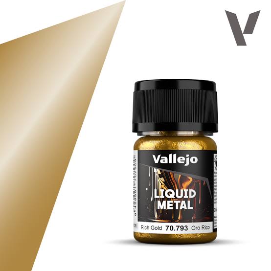 Vallejo 35ml Bottle Metallic Liquid Rich Gold Model Color - 70793