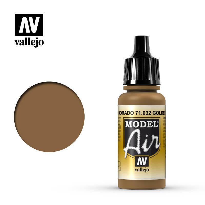 Vallejo 17ml Bottle Golden Brown Model Air - 71032